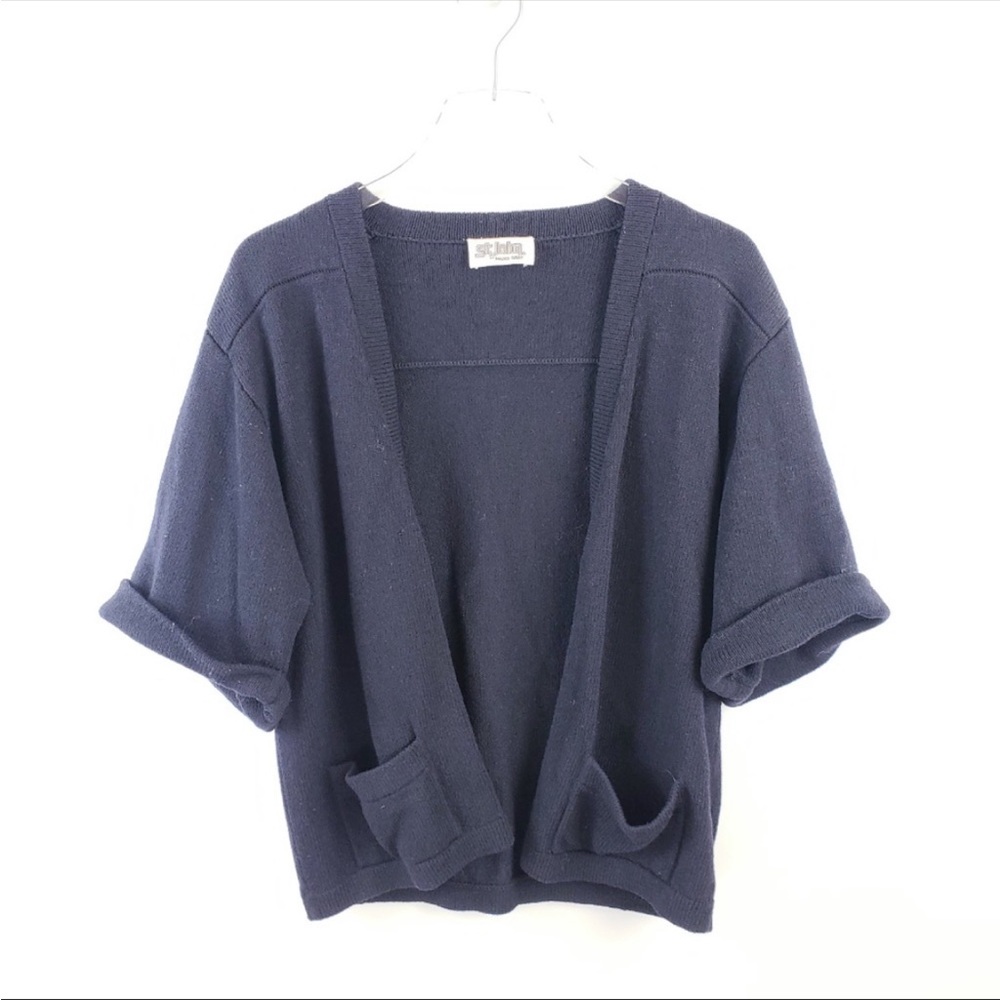 St. John vintage 60’s made in USA Marie gray knit open front sweater